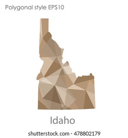 Idaho state map in geometric polygonal style.Abstract gems triangle,modern design background. Vector illustration EPS10