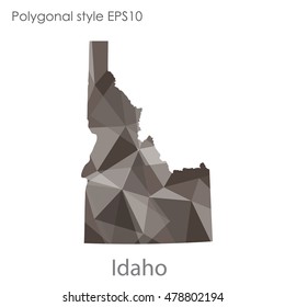 Idaho state map in geometric polygonal style.Abstract gems triangle,modern design background. Vector illustration EPS10