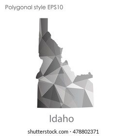 Idaho state map in geometric polygonal style.Abstract gems triangle,modern design background. Vector illustration EPS10