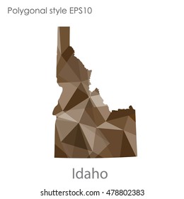Idaho state map in geometric polygonal style.Abstract gems triangle,modern design background. Vector illustration EPS10