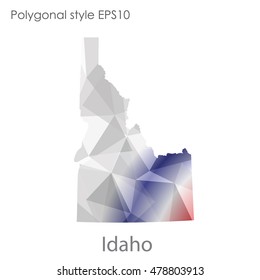 Idaho state map in geometric polygonal style.Abstract gems triangle,modern design background. Vector illustration EPS10