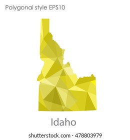 Idaho state map in geometric polygonal style.Abstract gems triangle,modern design background. Vector illustration EPS10