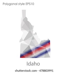 Idaho state map in geometric polygonal style.Abstract gems triangle,modern design background. Vector illustration EPS10