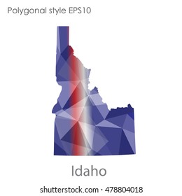 Idaho state map in geometric polygonal style.Abstract gems triangle,modern design background. Vector illustration EPS10
