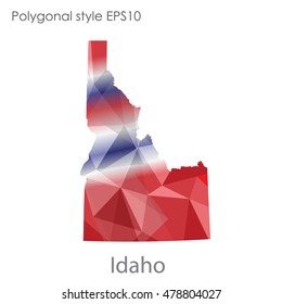 Idaho state map in geometric polygonal style.Abstract gems triangle,modern design background. Vector illustration EPS10