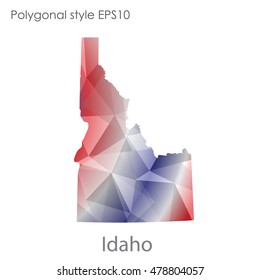 Idaho state map in geometric polygonal style.Abstract gems triangle,modern design background. Vector illustration EPS10