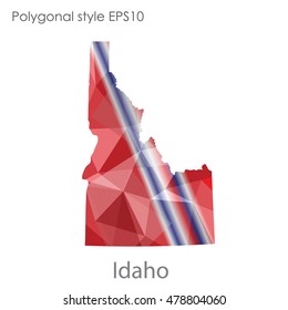 Idaho state map in geometric polygonal style.Abstract gems triangle,modern design background. Vector illustration EPS10