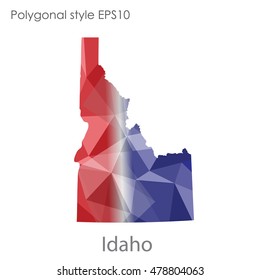 Idaho state map in geometric polygonal style.Abstract gems triangle,modern design background. Vector illustration EPS10