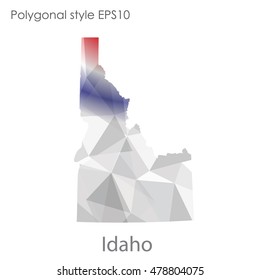 Idaho state map in geometric polygonal style.Abstract gems triangle,modern design background. Vector illustration EPS10