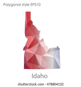 Idaho state map in geometric polygonal style.Abstract gems triangle,modern design background. Vector illustration EPS10
