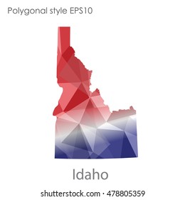 Idaho state map in geometric polygonal style.Abstract gems triangle,modern design background. Vector illustration EPS10