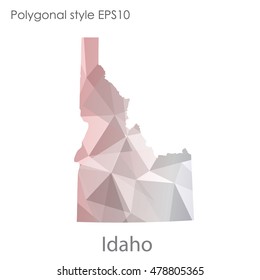 Idaho state map in geometric polygonal style.Abstract gems triangle,modern design background. Vector illustration EPS10