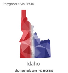 Idaho state map in geometric polygonal style.Abstract gems triangle,modern design background. Vector illustration EPS10