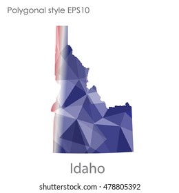 Idaho state map in geometric polygonal style.Abstract gems triangle,modern design background. Vector illustration EPS10