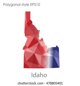 Idaho state map in geometric polygonal style.Abstract gems triangle,modern design background. Vector illustration EPS10