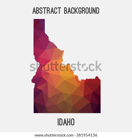 Idaho state map in geometric polygonal style.Abstract tessellation,modern design background. Vector illustration EPS8
