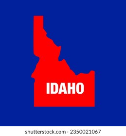 IDAHO state map icon on blue background. IDAHO USA state map.