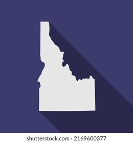 Mapa del estado de Idaho con larga sombra