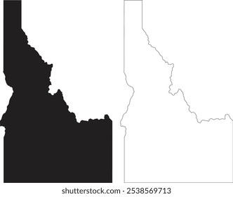 Idaho state map outline contour silhouette vector