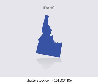 Idaho State Map Outline for infographics or news media for politics and elections in the United States of America. Democrat blue isolated vector illustration.