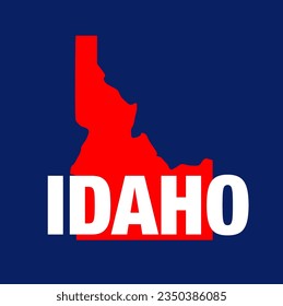 IDAHO state map in red color. IDAHO USA map.