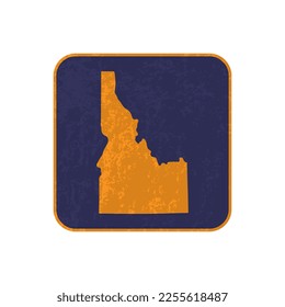 Idaho Staatskarte Platz mit Grunge Textur. Vektorgrafik.
