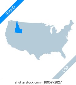 Idaho state on USA map