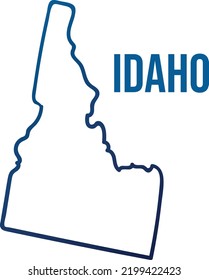 Idaho State Outline Blue Gradient Map Stock Vector (Royalty Free ...