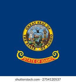 Idaho state square flag. Part of The United States of America. Clean design for print, web, or educational use. Vector illustration.