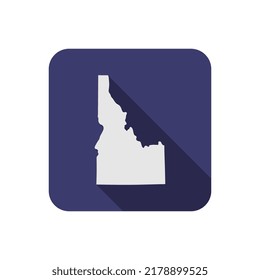 Idaho state square map with long shadow