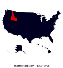 Idaho State in the United States map