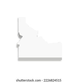 Idaho, state of USA - white vector 3D map of country area.