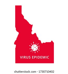 Idaho state Virus Epidemic USA, United States of America map illustration, vector isolated on white background