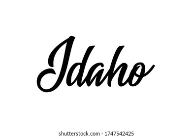 Idaho, diseño de texto. Caligrafía vectorial. Afiche de tipografía. Usable como fondo