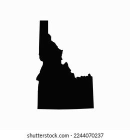 Idaho US Blank Map Vektor Template schwarz Solid Farbe und Rahmenlinie einzeln auf weißem Hintergrund. leicht zu bearbeiten