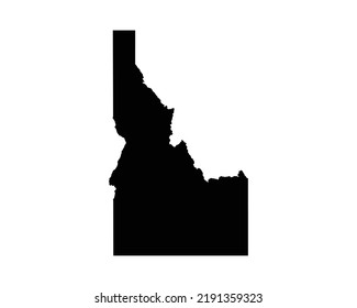 Idaho US Map. ID USA State Map. Black and White Idahoan State Border Boundary Line Outline Geography Territory Shape Vector Illustration EPS Clipart