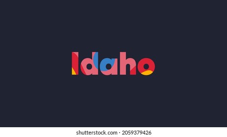 Idaho - US states and territories, USA state names, City names text typography, EPS Vector Editable File