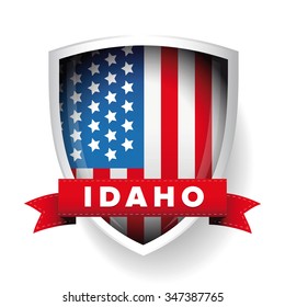 Idaho and USA flag vector
