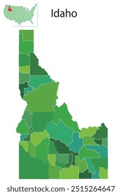 Idaho USA Map Green Icon