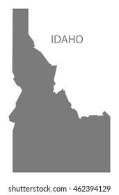 Idaho USA Map in grey