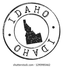 Idaho USA Map Silhouette Postal Passport. Stamp Round Vector Icon Design Seal Badge Illustration Mail.