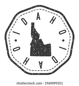 Idaho, USA Map Stamp Retro Postmark. Silhouette Postal Passport. Seal Round Vector Icon. Badge Vintage Postage Design.