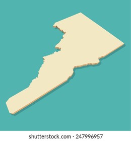 Idaho USA Map Three Dimensional Vector