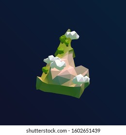 Idaho Vector Low Poly 3D Cartoon Map