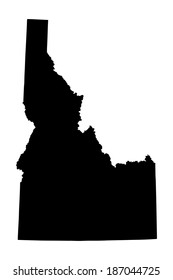 Idaho vector map silhouette illustration isolated on white background. High detailed. United state of America country.