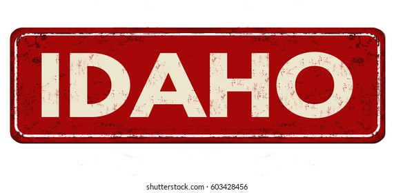 Idaho vintage rusty metal sign on a white background, vector illustration