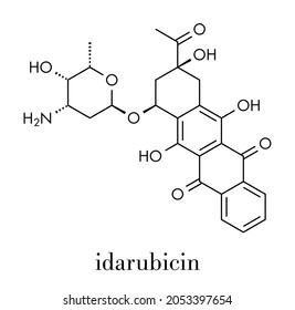 Idarubicin Cancer Drug Molecule Skeletal Formula Stock Vector (Royalty ...