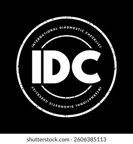 IDC - International Diagnostic Checklist acronym, business concept stamp