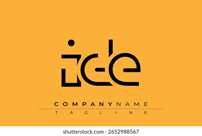 Design de letra abstrata do IDE. Design de logotipo comercial moderno com tipografia abstrata e estilo contemporâneo