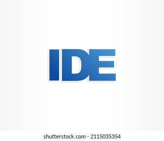 IDE and blue initial logo concept design